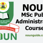 NOUN MSc Public Administration Courses and Requirements