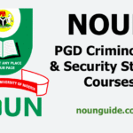 NOUN PGD Criminology and Security Studies Course Outline